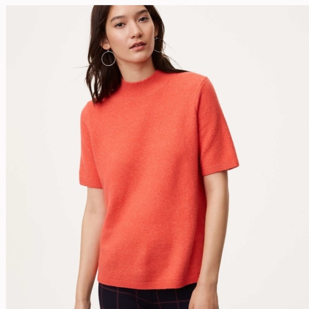 LOFT boxy mock-neck sweater tee